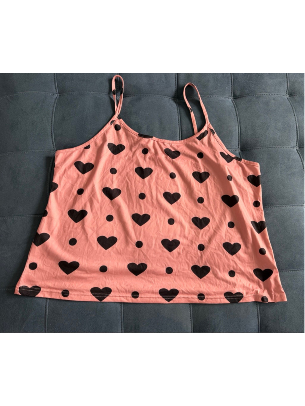 Unbranded Pink & Black Heart Print Pajama Set, Size 3X